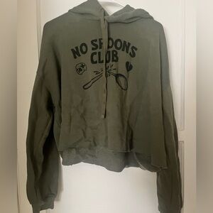 Bella Canvas Olive Cropped Hoodie